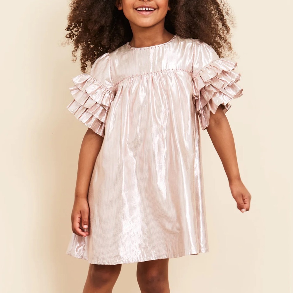 Velveteen Ginny Gold Pink Metallic Dress